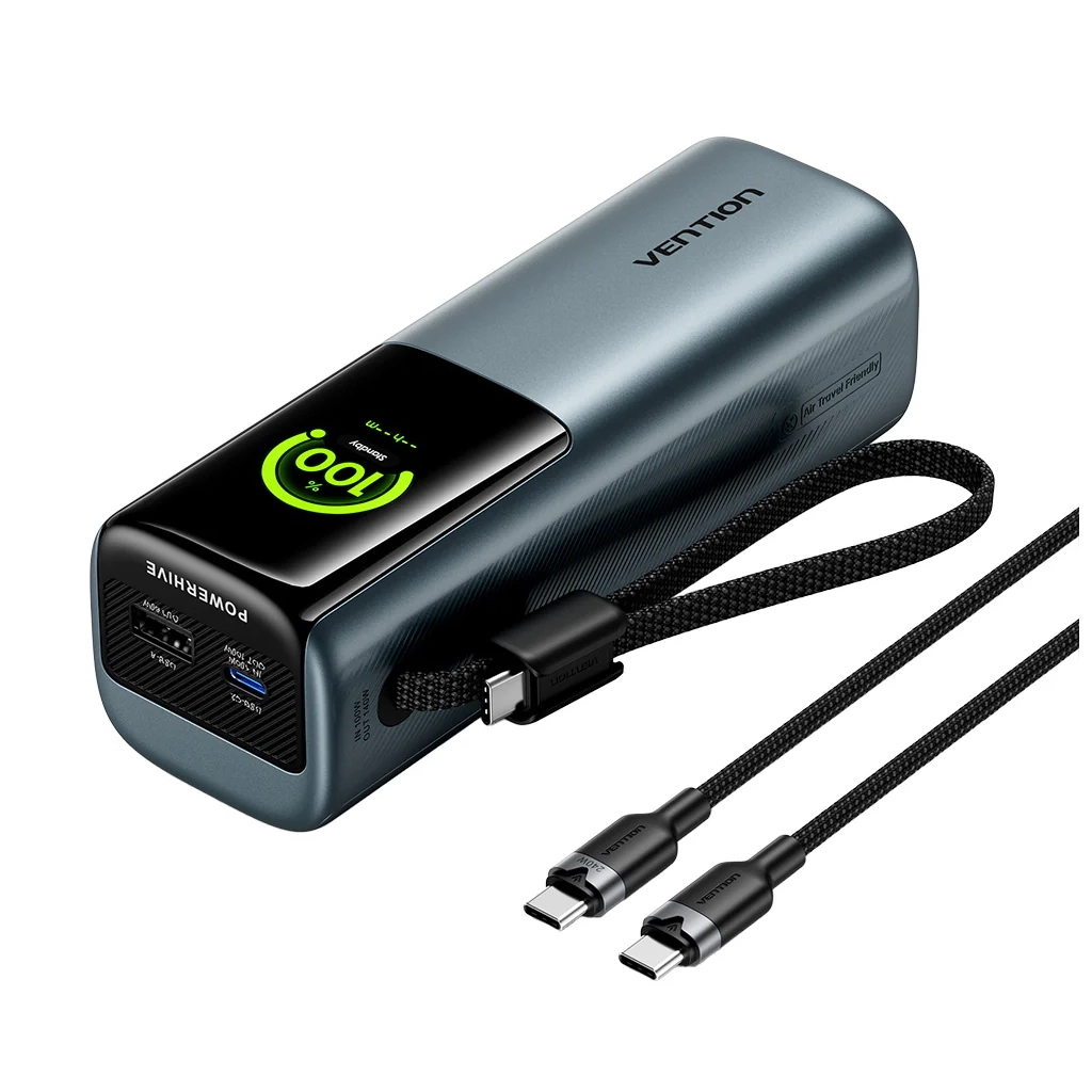 Батарея універсальна Vention 27000 mAh 200W Gray TFT Display Type (FKGH0)