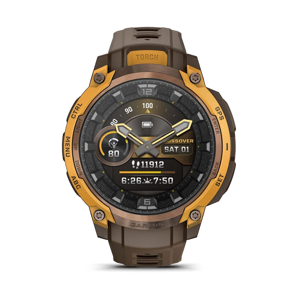 Смарт-годинник Garmin Instinct Crossover AMOLED, BronzeSunburst/Cocoa, GPS смарт-годинник (010-03398-01) Смарт-годинник Garmin Instinct Crossover AMOLED, BronzeSunburst/Cocoa, GPS смарт-годинник (010-03398-01)
