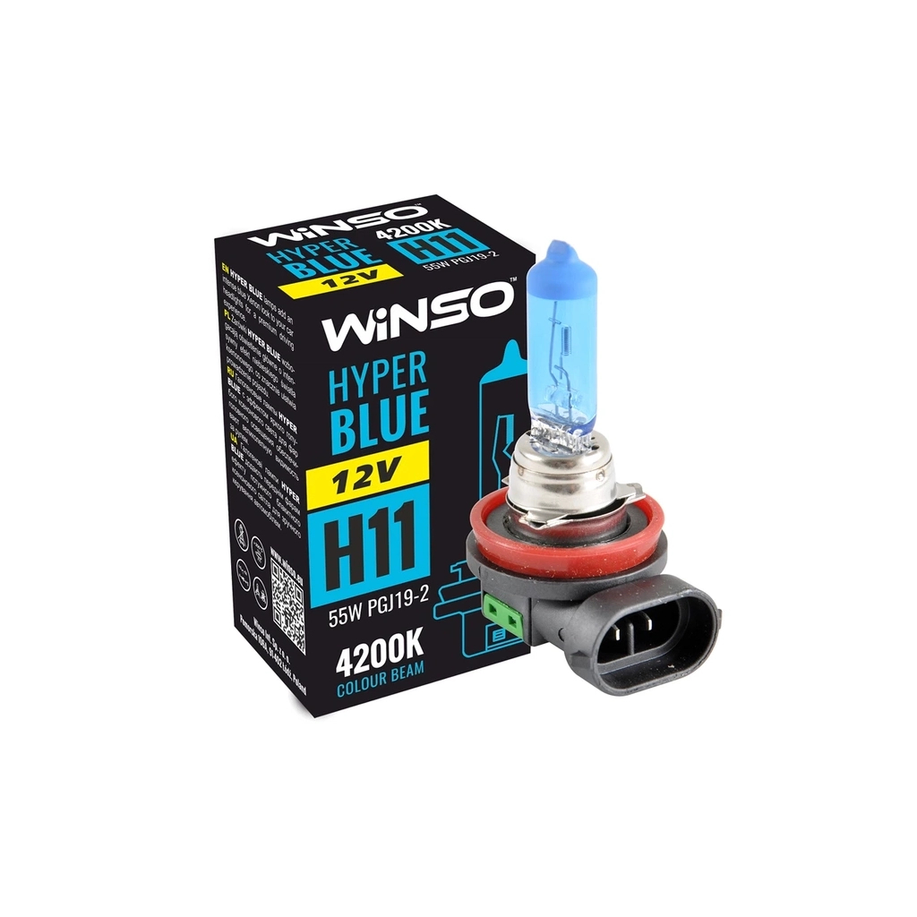 Автолампа WINSO H11 HYPER BLUE 4200K 55W PGJ19-2 (712820) Автолампа WINSO H11 HYPER BLUE 4200K 55W PGJ19-2 (712820)