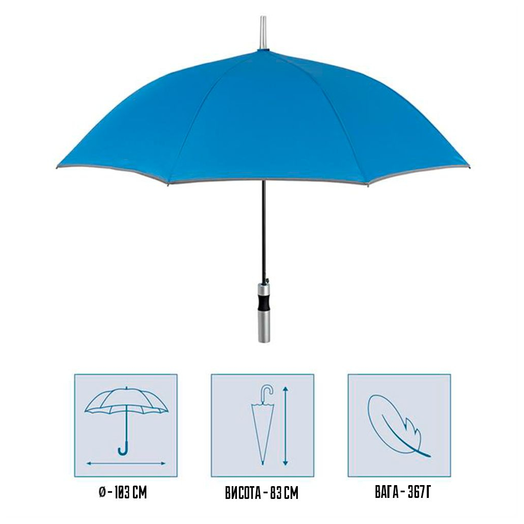 Парасоля Perletti Reflecting тростина, з системою антивітер, синя (P96014-05)