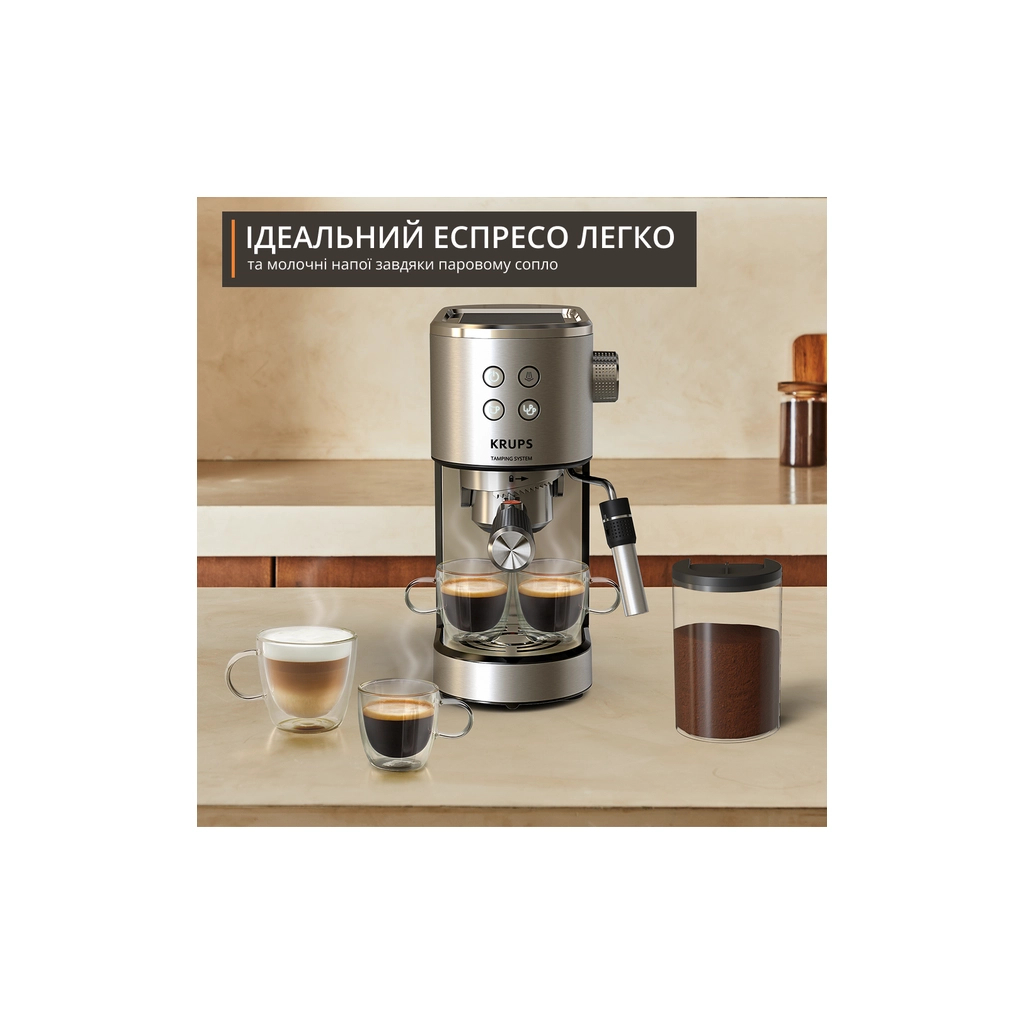 Ріжкова кавоварка еспресо Krups XP499EE0 Ріжкова кавоварка еспресо Krups XP499EE0