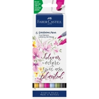 Art marker Faber-Castell set of watercolor double-sided Goldfaber Aqua Dual Marker Lettering, 6 colors (32311)