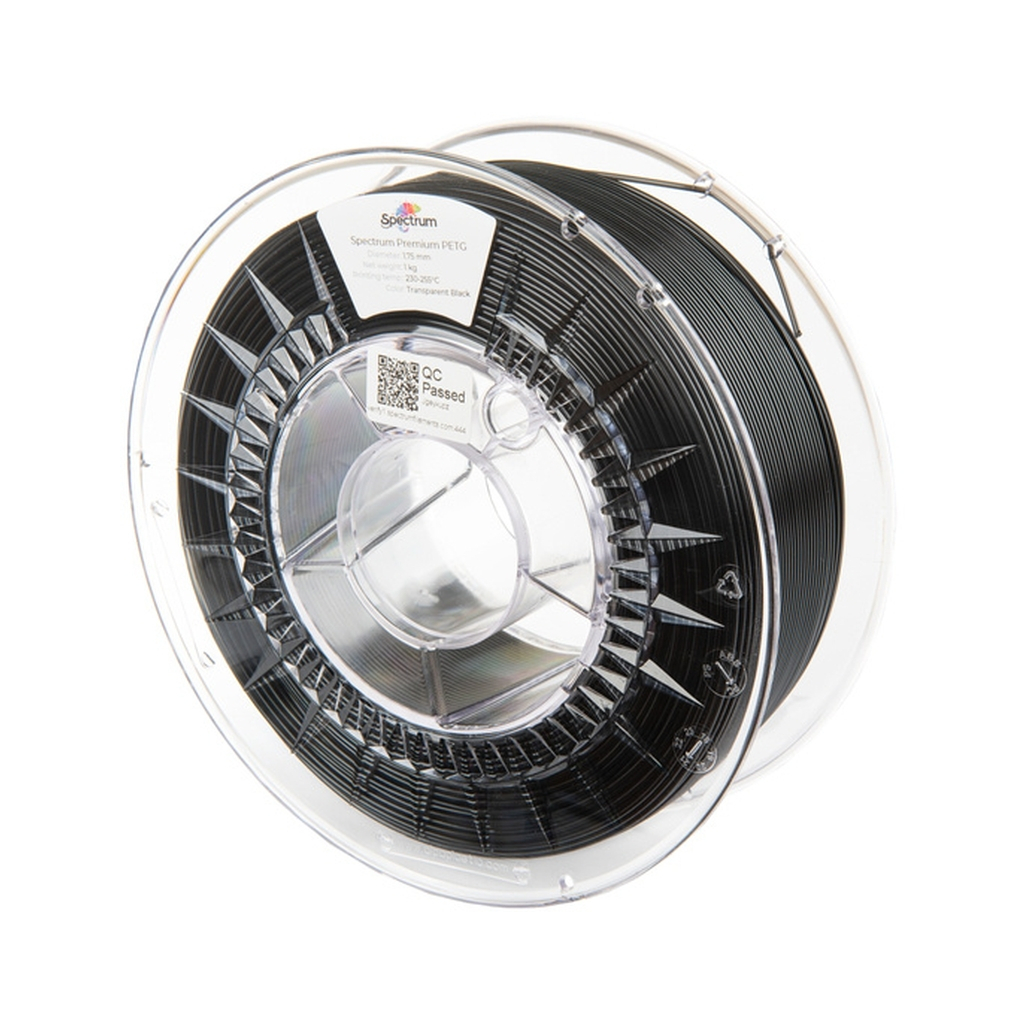 Пластик для 3D-принтера Spectrum PET-G Premium Transparent 1.75mm 1kg Black (80473)