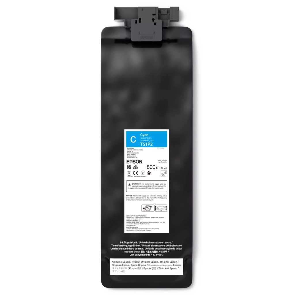 Контейнер з чорнилом Epson T51P UltraChrome GS3 Cyan, 800ML (C13T51P200)