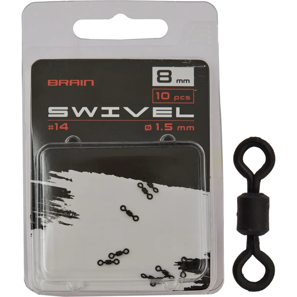 Вертлюг Brain Swivel No.14 8mm diam 1.5mm (10 шт/уп) SGCA-8008-14 (1858.24.68) Вертлюг Brain Swivel No.14 8mm diam 1.5mm (10 шт/уп) SGCA-8008-14 (1858.24.68)