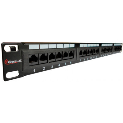 Patch panel Cor-X 19" 24xRJ-45 UTP cat. 5e, 1U (051349 / TPP24c5e/1)