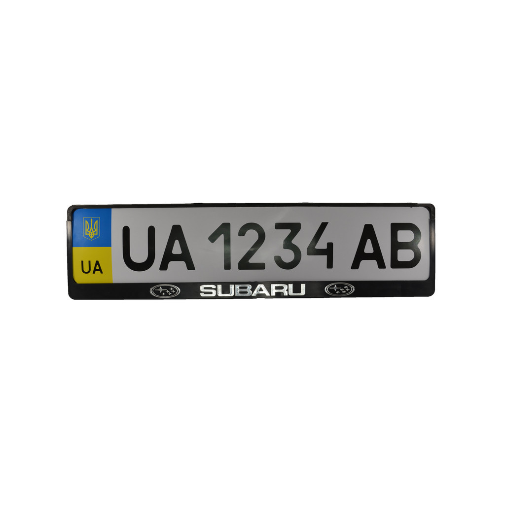 Рамка номерного знака CarLife пластик з об'ємними літерами Subaru (2шт) (24-016)