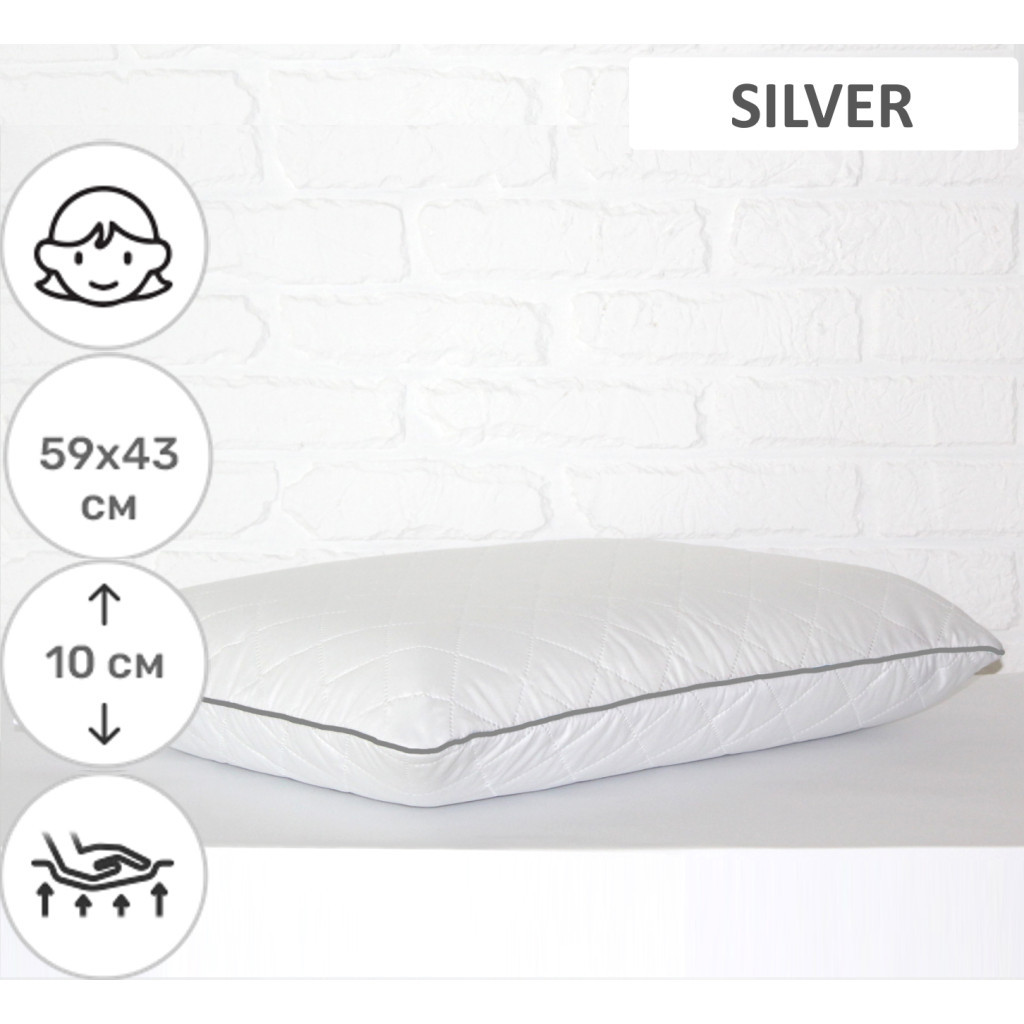 Подушка MirSon ортопедична 6083 Steep Line Silver WoMen 59х43х10 (2200003262377) Подушка MirSon ортопедична 6083 Steep Line Silver WoMen 59х43х10 (2200003262377)