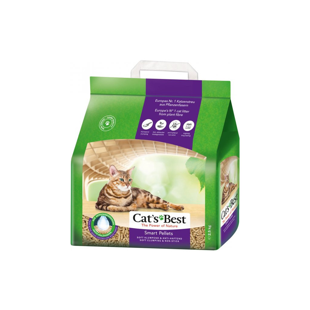 Наповнювач для туалету Cats Best Smart Pellets Деревний грудкувальний 2.5 кг (5 л) (4002973202135) Наповнювач для туалету Cats Best Smart Pellets Деревний грудкувальний 2.5 кг (5 л) (4002973202135)