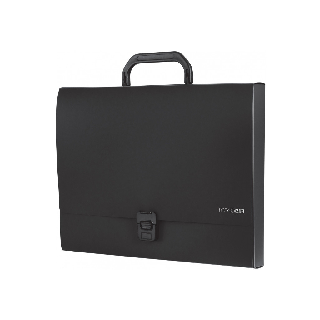 Папка - портфель Economix пластиковий A4 на застібці 1 відділення, чорний (E31607-01) Папка - портфель Economix пластиковий A4 на застібці 1 відділення, чорний (E31607-01)
