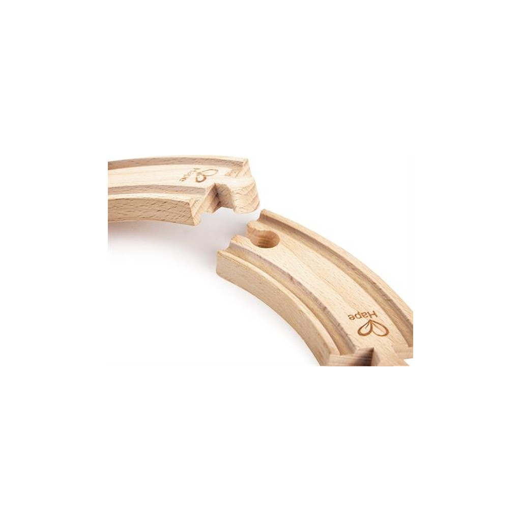 Залізниця Hape Набір для залізниці короткі вигнуті рейки 4 шт (E3776)