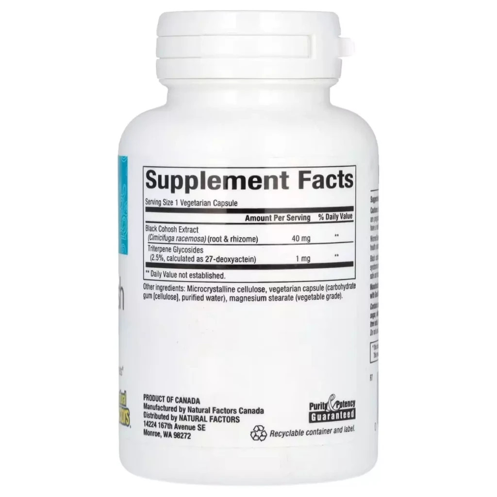 Трави Natural Factors Екстракт клопогону, полегшення менопаузи, WomenSense, Black Coho (NFS-04925)