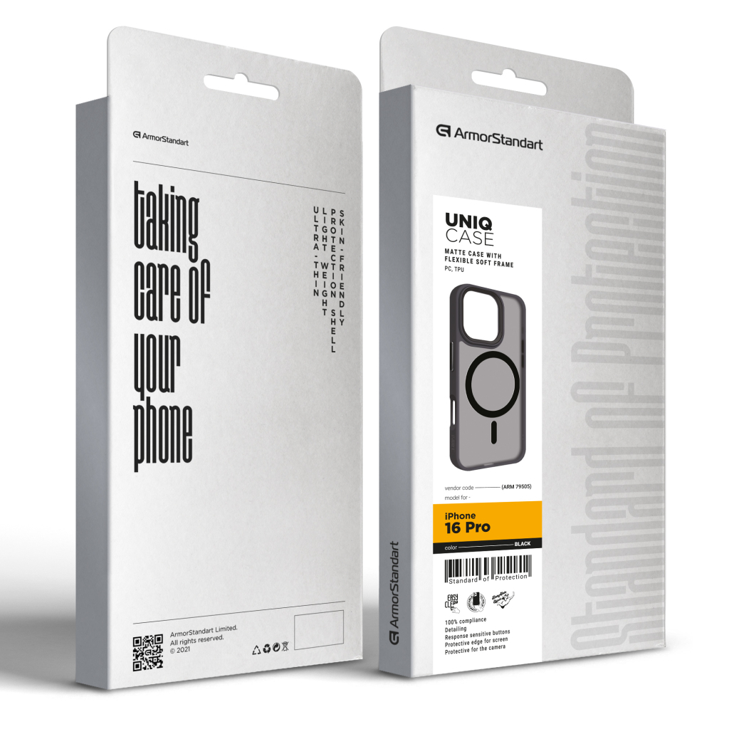 Чохол до мобільного телефона Armorstandart Uniq MagSafe Apple iPhone 16 Pro Black (ARM79505) Чохол до мобільного телефона Armorstandart Uniq MagSafe Apple iPhone 16 Pro Black (ARM79505)