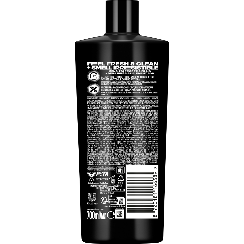 Гель для душу AXE Black 700 мл (8720181166389)