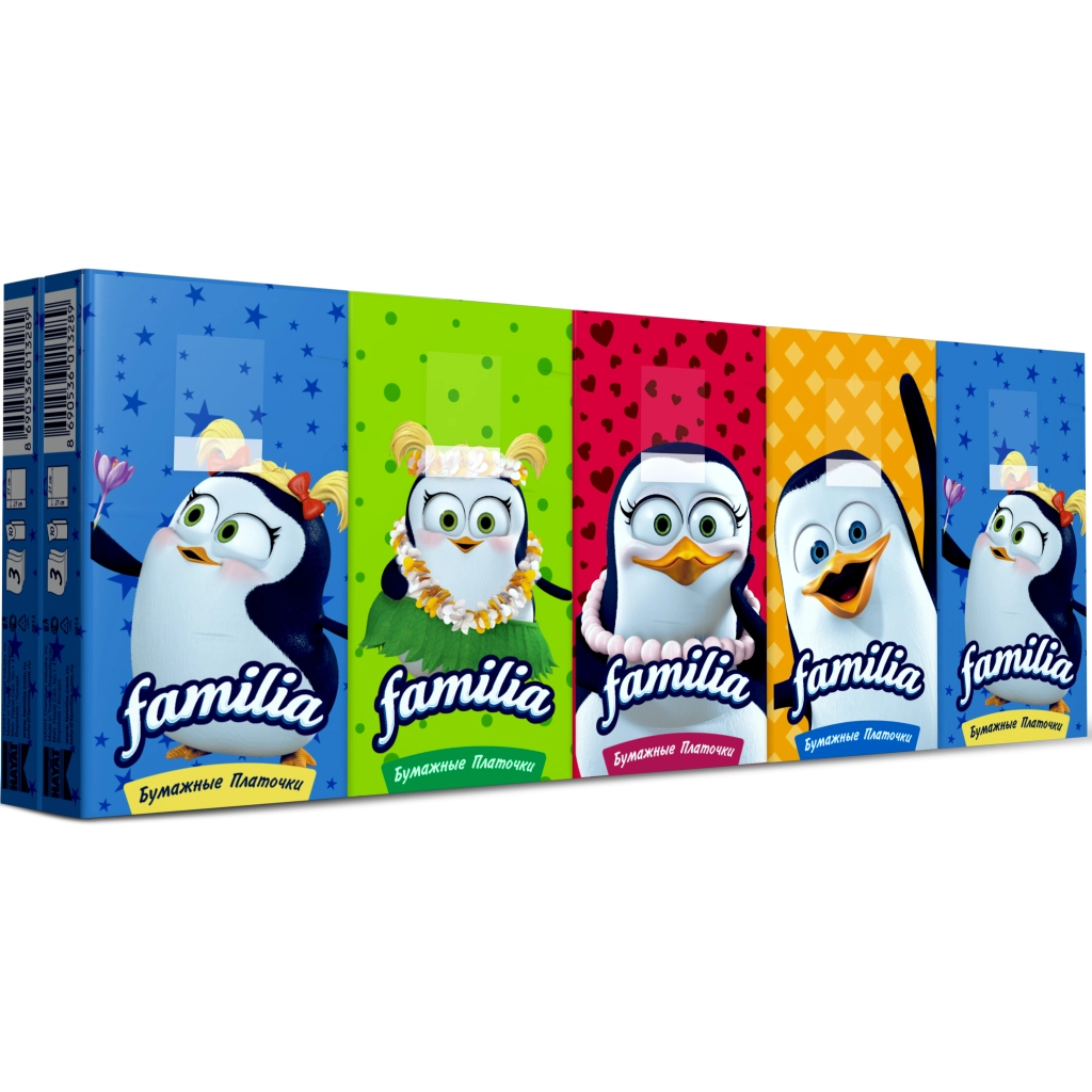 Серветки косметичні Familia 3 шари 10 пачок по 10 шт. (8690536063284) Серветки косметичні Familia 3 шари 10 пачок по 10 шт. (8690536063284)