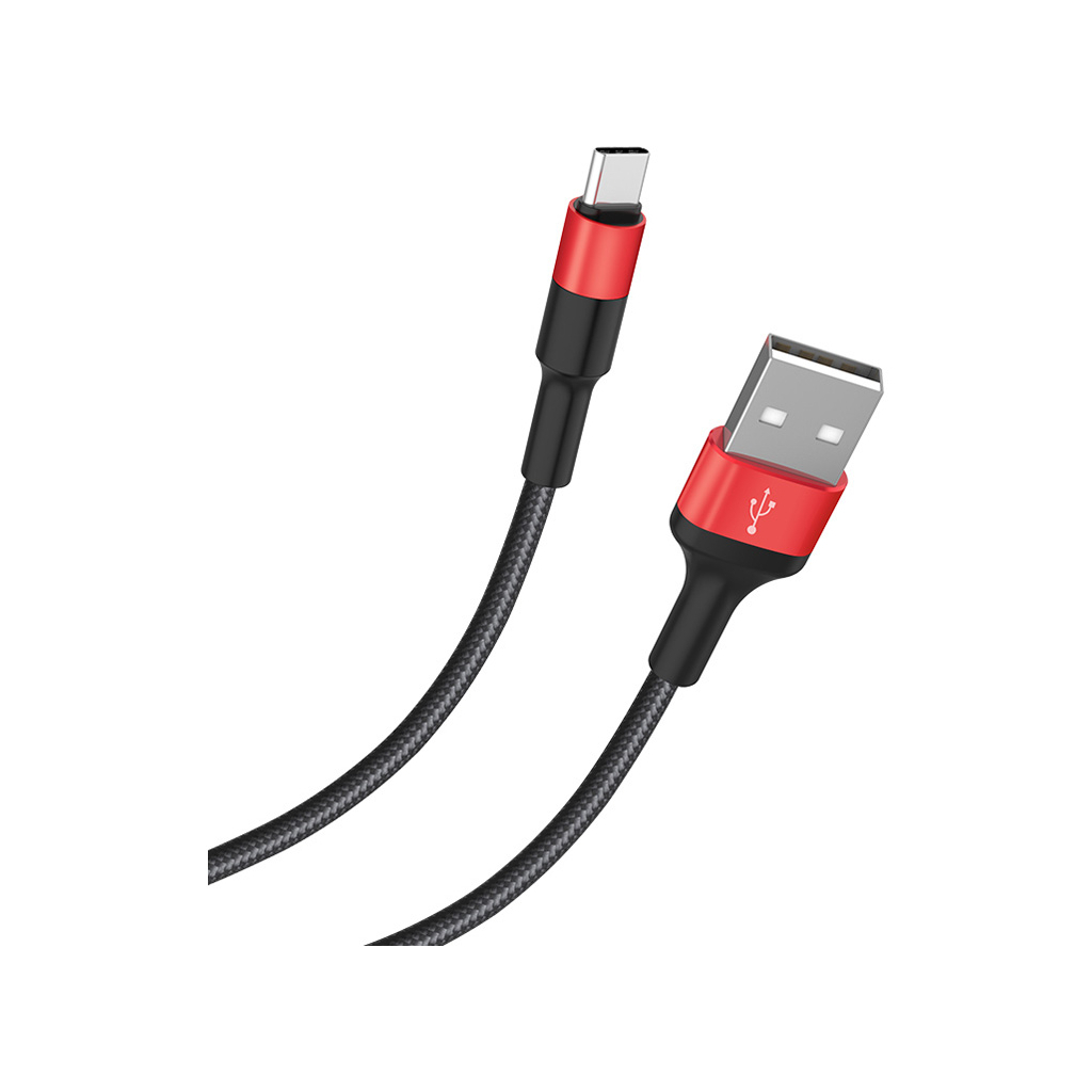 Дата кабель USB 2.0 AM to USB-C 1.0m 2A 18W nylon X26 black+red HOCO (6957531080251) Дата кабель USB 2.0 AM to USB-C 1.0m 2A 18W nylon X26 black+red HOCO (6957531080251)