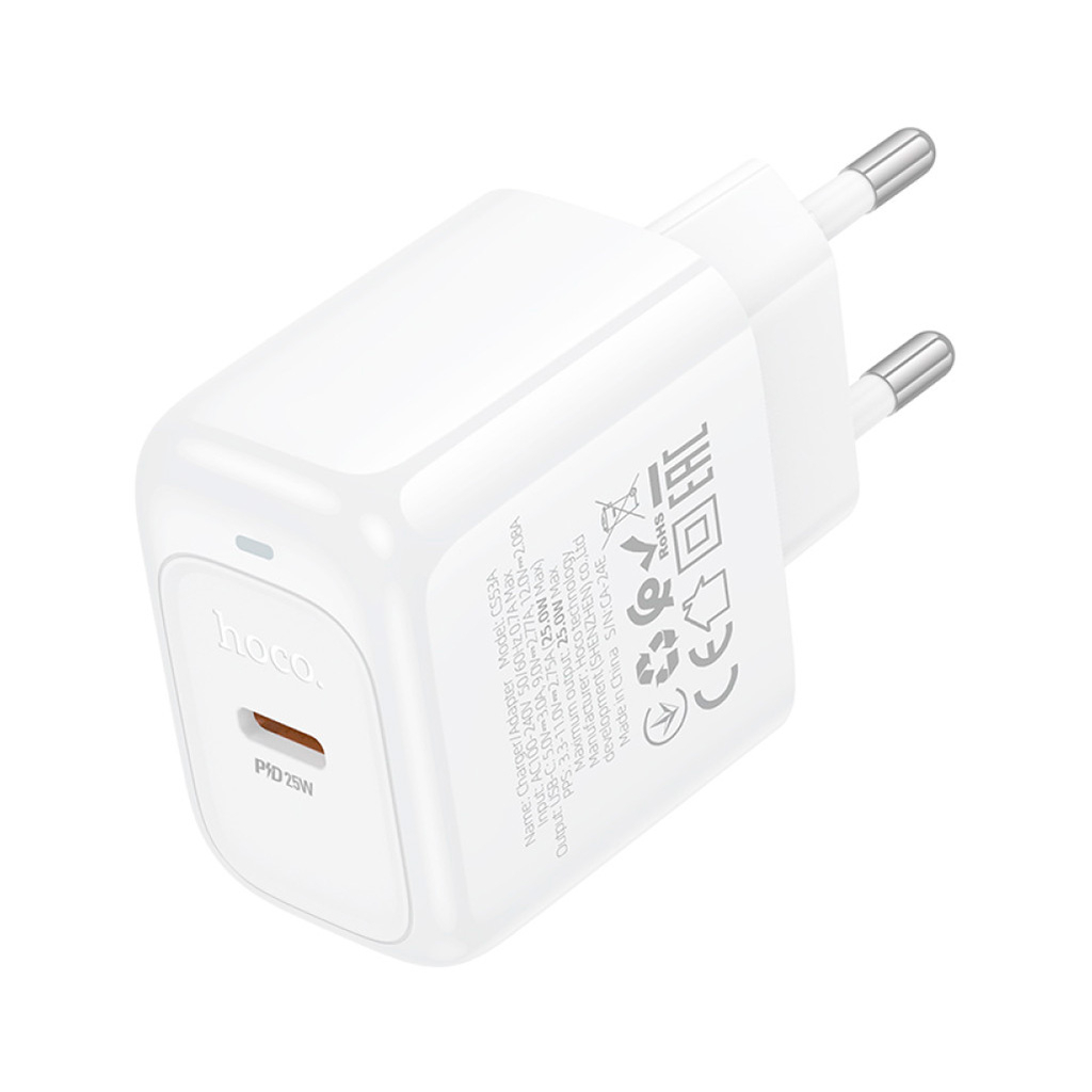 Зарядний пристрій HOCO CS53A Surplus USB-C PD25W White (6942007631488)