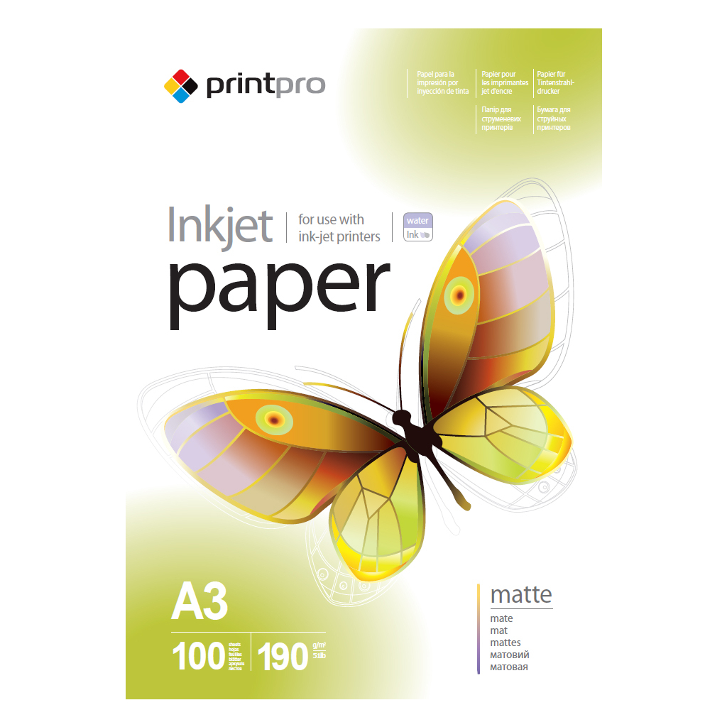 Фотопапір PrintPro A3 (PME190-100) CW 190g/m, matte (PME190100A3_OEM)