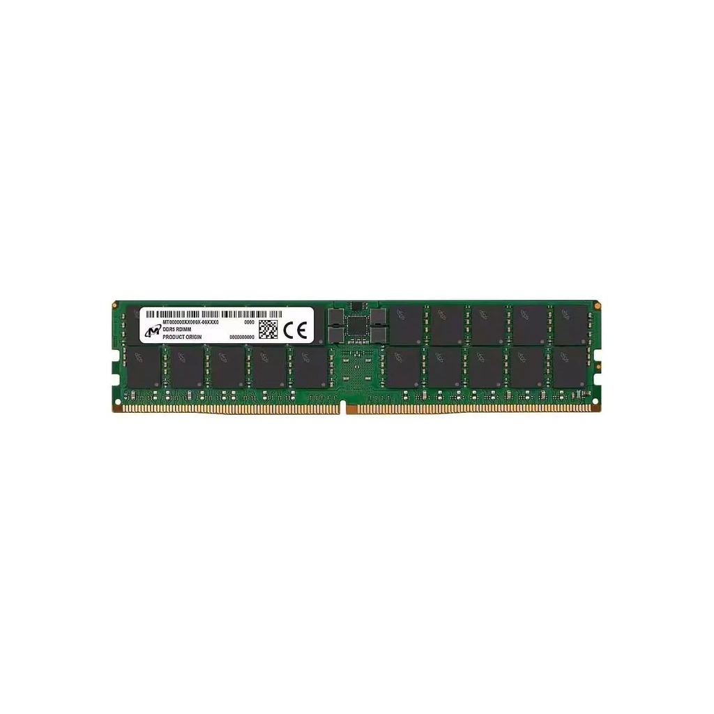 Модуль пам'яті для сервера Micron DDR5 RDIMM 64GB 2Rx4 6400 CL52 (16Gbit) (Single Pack) (MTC40F2046S1RC64BR)