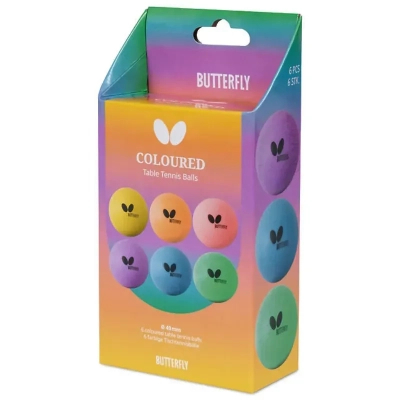 М'ячик для настільного теніса Butterfly Coloured Balls 6 шт (7011630440) (931944)