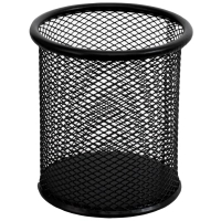 Stand for pens H-Tone round metal, 9 x 10 cm, black (JJ41205)