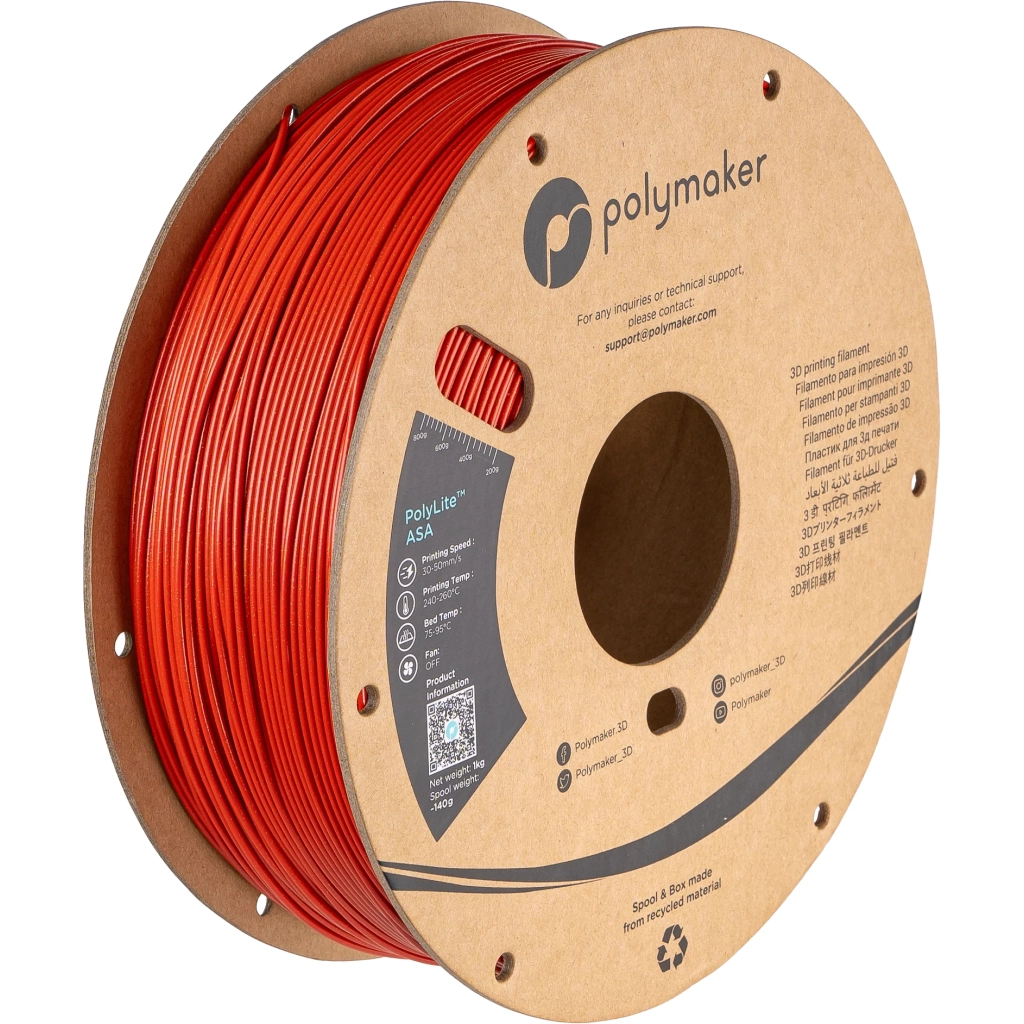 Пластик для 3D-принтера Polymaker ASA 1,75mm GALAXY RED 1kg (PF01035)