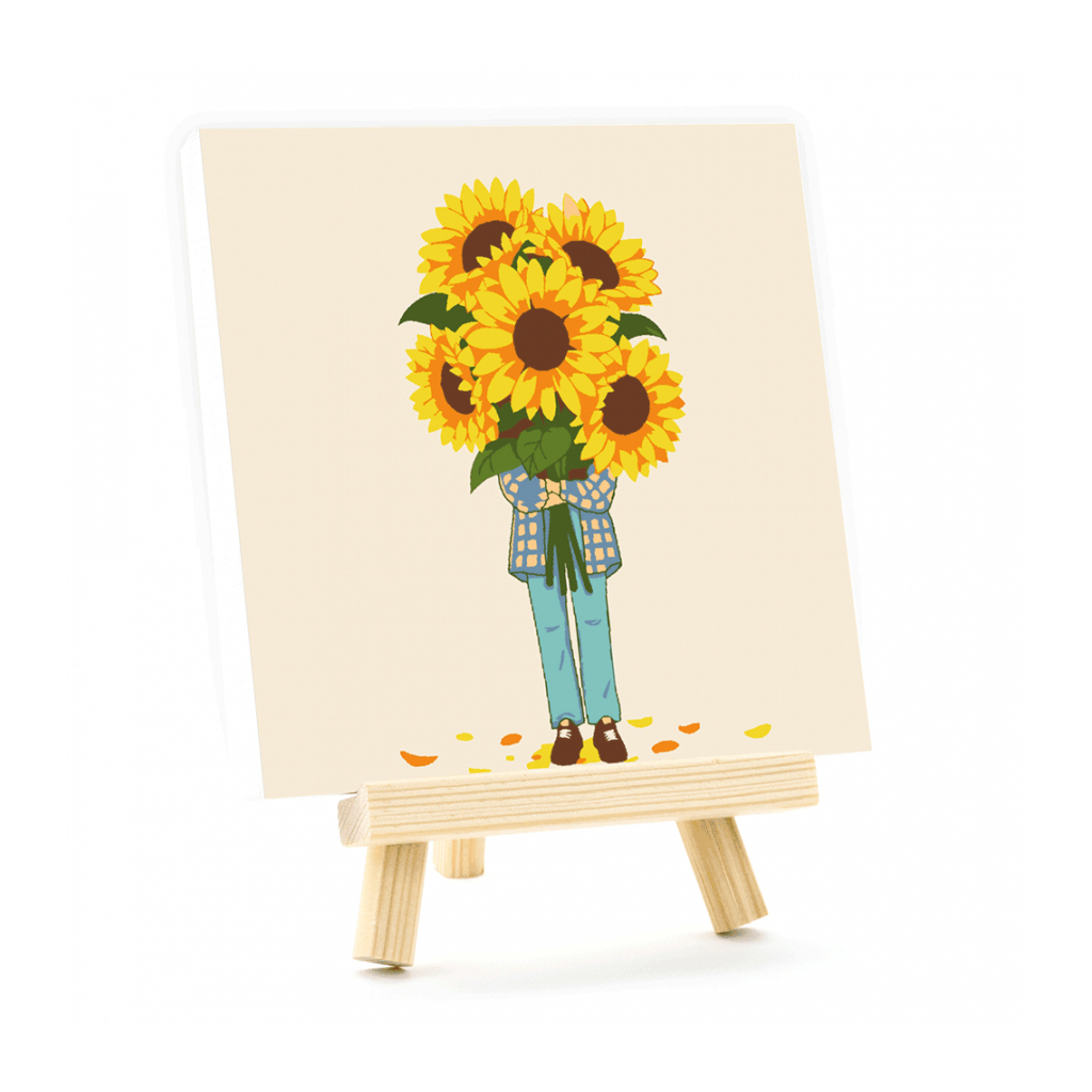 Картина по номерам Rosa В обіймах сонця, 15х15см, з мольбертом (4823098548607)