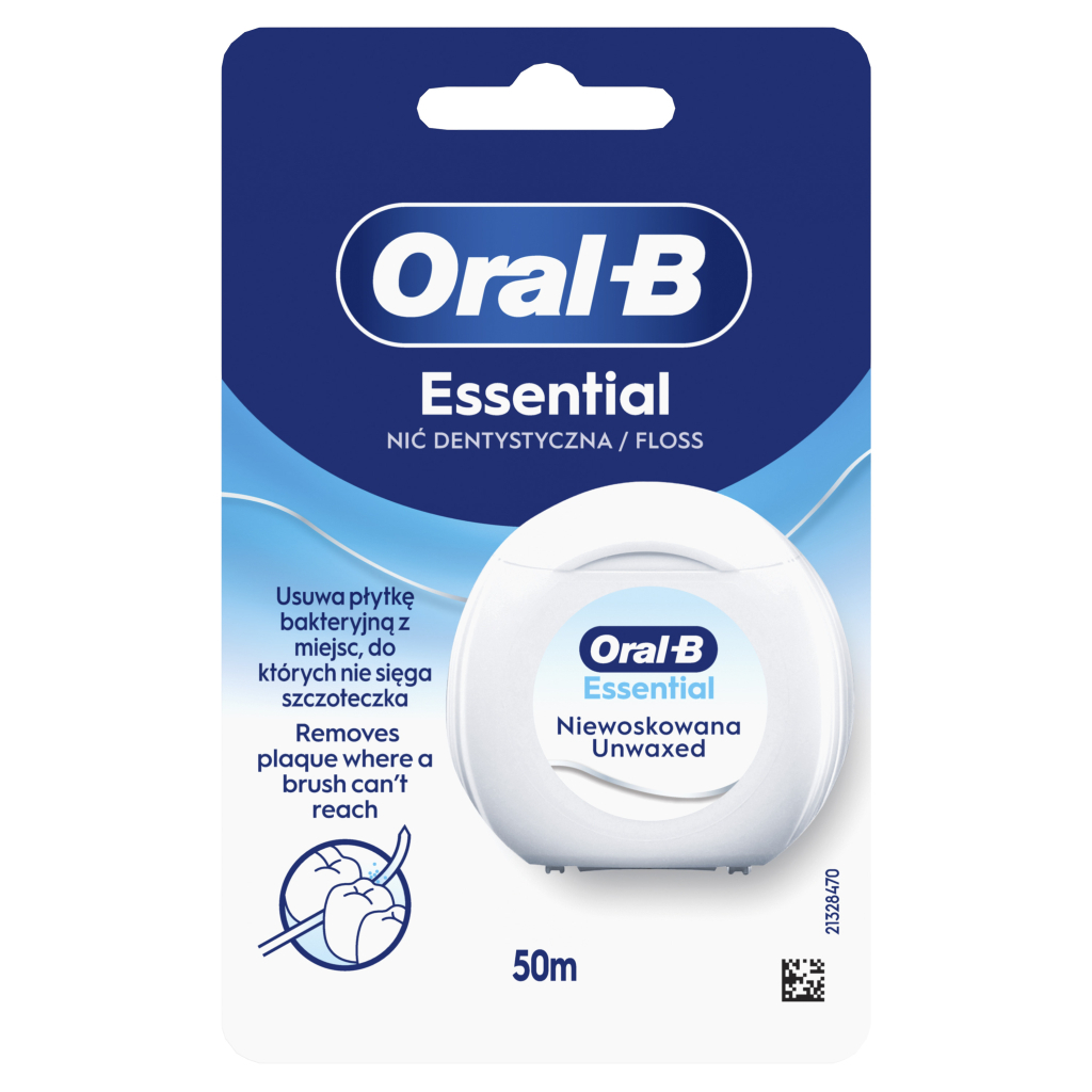 Зубна нитка Oral-B Essential Floss Невощена 50 м (8006530046152)
