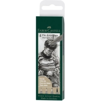Лайнер Faber-Castell набір ручок капілярних PITT ARTIST PEN 4 штуки (S, F, M, B) колір теплий сірий IV (32102)