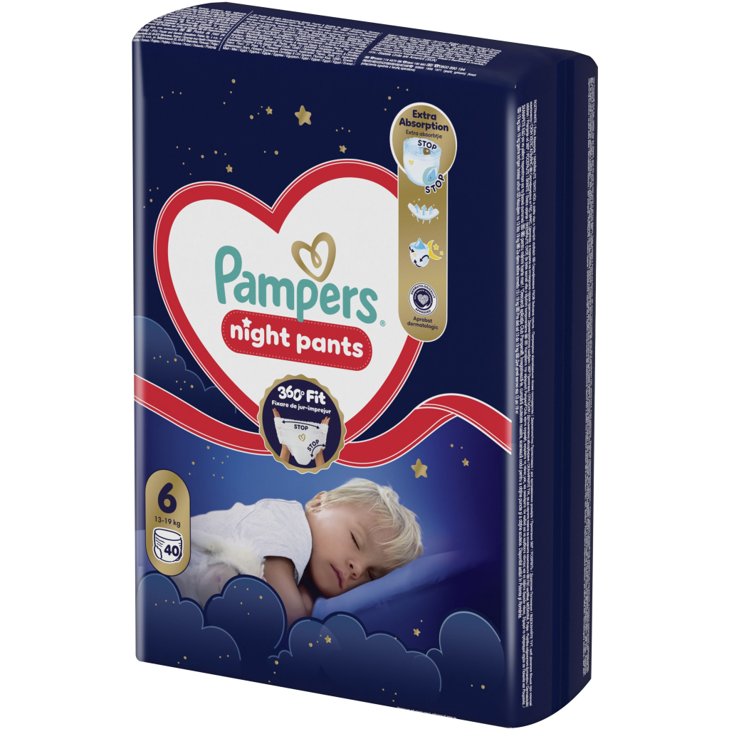 Підгузки Pampers Night Pants Розмір 6 (13-19 кг) 40 шт (8006530320603) Підгузки Pampers Night Pants Розмір 6 (13-19 кг) 40 шт (8006530320603)