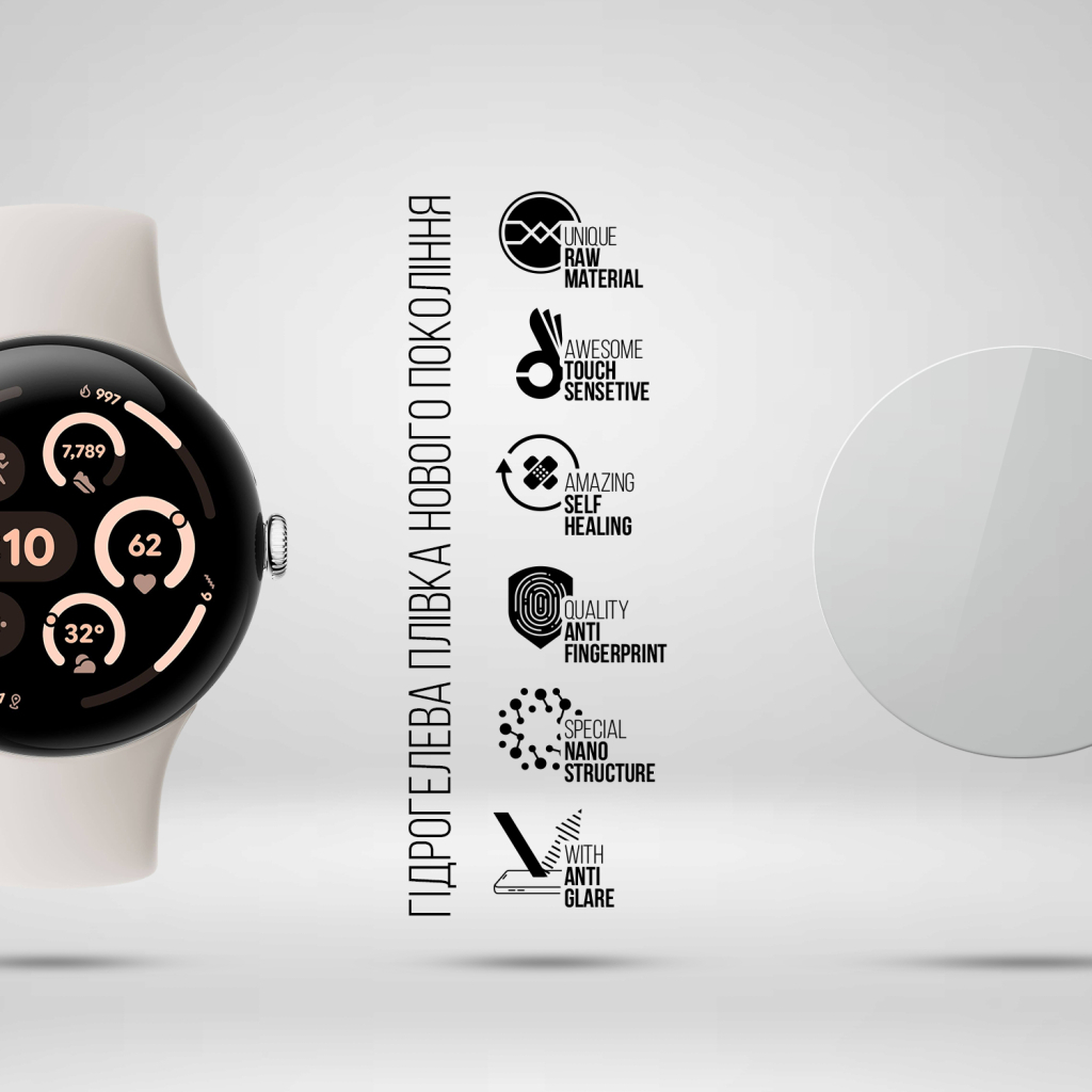 Плівка захисна Armorstandart Matte hydrogel Google Pixel Watch 3 45mm 6 pcs (ARM92042)