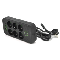Network power supply filter Voltronic F06U, 6 outlets EU, 4USB Black (F06U-Black)