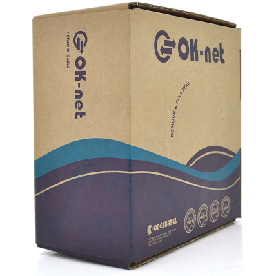 Кабель мережевий OK-Net FTP 100м cat.5e зовнішній (F/UTP-cat.5E) (КППЭ-ВП (100) 4*2*0,51 / 100)