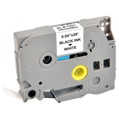 Label printer tape UKRMARK RL-B-T251P-BK/WT, analogue of TZE251. 24 mm x 8 m (CBTZ251)