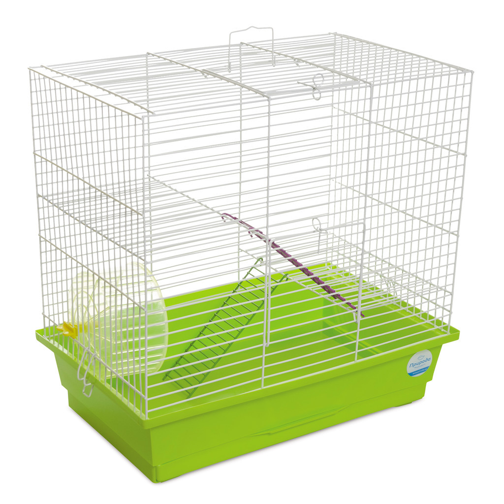 Клітка для гризунів Природа "Гоша" 44x44x27 см біла/зелена (4823082415311)