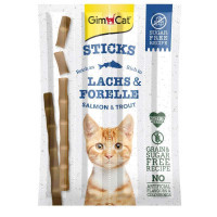 Treats for cats GimCat Sticks Lanchs&Forelle 4 pcs (salmon and trout) (4002064400174/4002064400778)