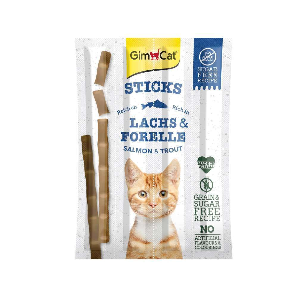 Ласощі для котів GimCat Sticks Lanchs&Forelle 4 шт (лосось та форель) (4002064400174/4002064400778)