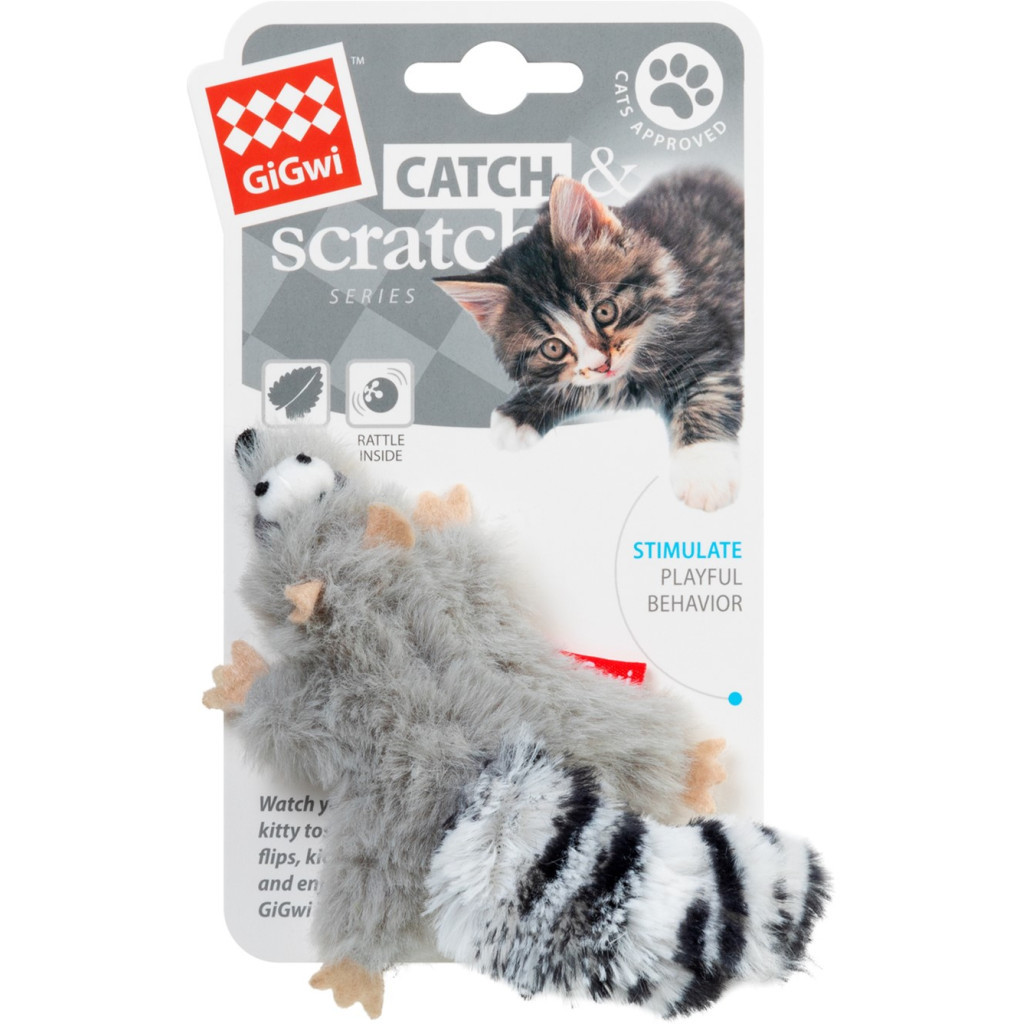 Іграшка для котів GiGwi Catch&scratch Єнот з котячою м'ятою 8 см (75019) Іграшка для котів GiGwi Catch&scratch Єнот з котячою м'ятою 8 см (75019)