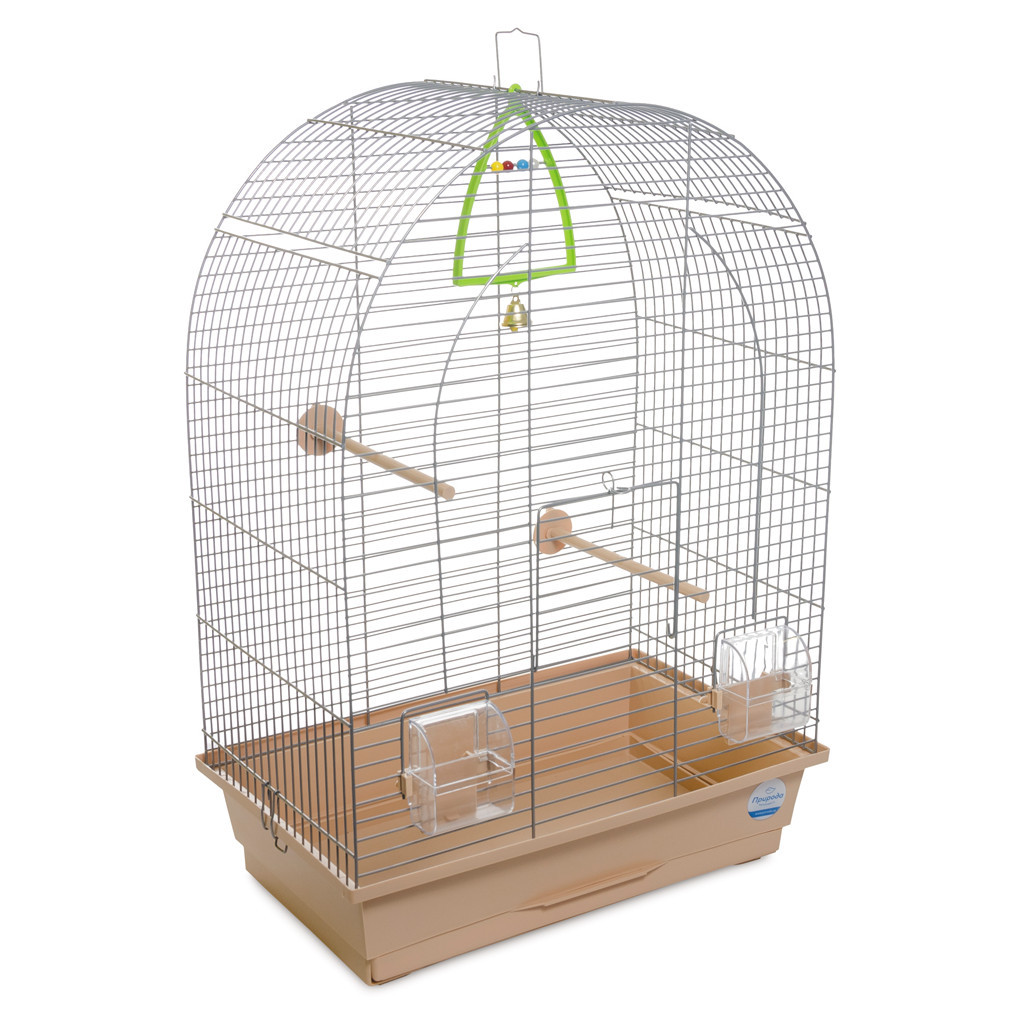 Клітка для птахів Природа "Арка" 44x65x28 см хром/бежева (4823082414949)
