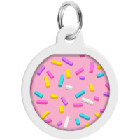 Address book for animals WAUDOG Smart ID with QR passport "Marshmallow", circle 25 mm (0625-0214)