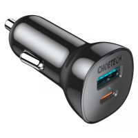 Зарядний пристрій Choetech car USB-A/USB-C 20W QC3.0/PD black (TC0005-BK)