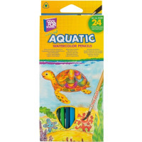 Олівці кольорові Cool For School Aquatic Extra Soft акварельні, з пензлем 24 кольорів (CF15158)