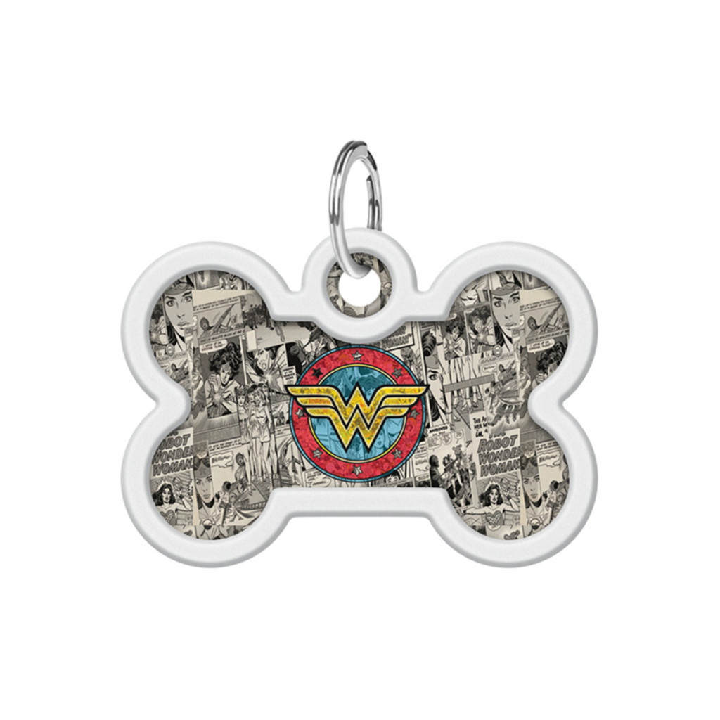 Адресник для тварин WAUDOG Smart ID з QR паспортом "Диво-жінка 2" кістка 40х28 мм (0640-1013)