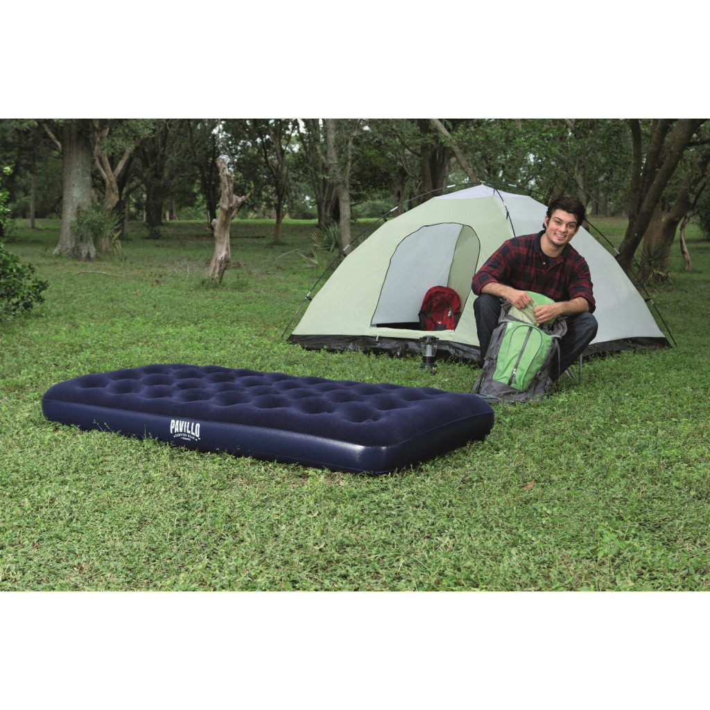 Матрац надувний BestWay Pavillo велюр Синій 99 x 188 x 22 см (67001)