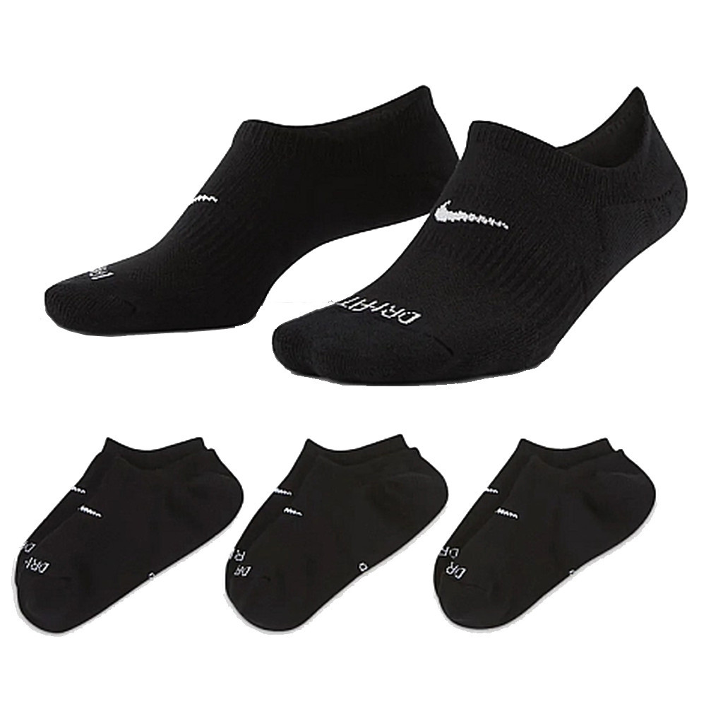 Шкарпетки Nike U NK EVERYDAY PLUS CUSH FOOTIE DH5463-904 34-38 3 пари Чорні (195242756911)