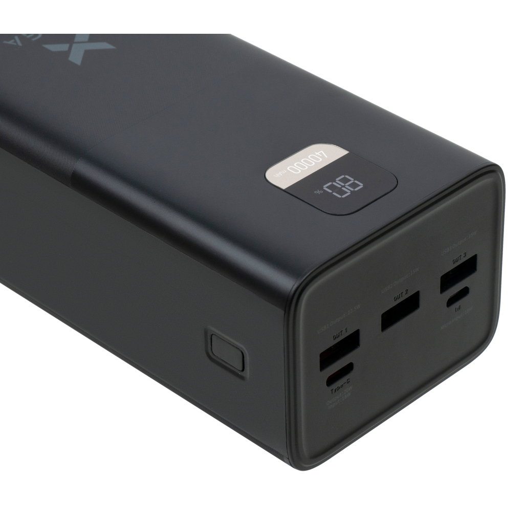 Батарея універсальна Vinga 40000 mAh 22.5W Display Black (VPBB4022)