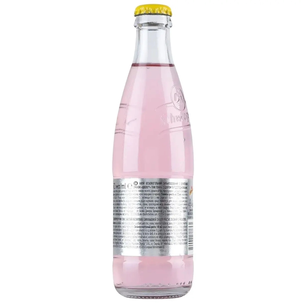 Напій Schweppes Pink Tonic Безалкогольний сильногазований 250 мл (54017733)