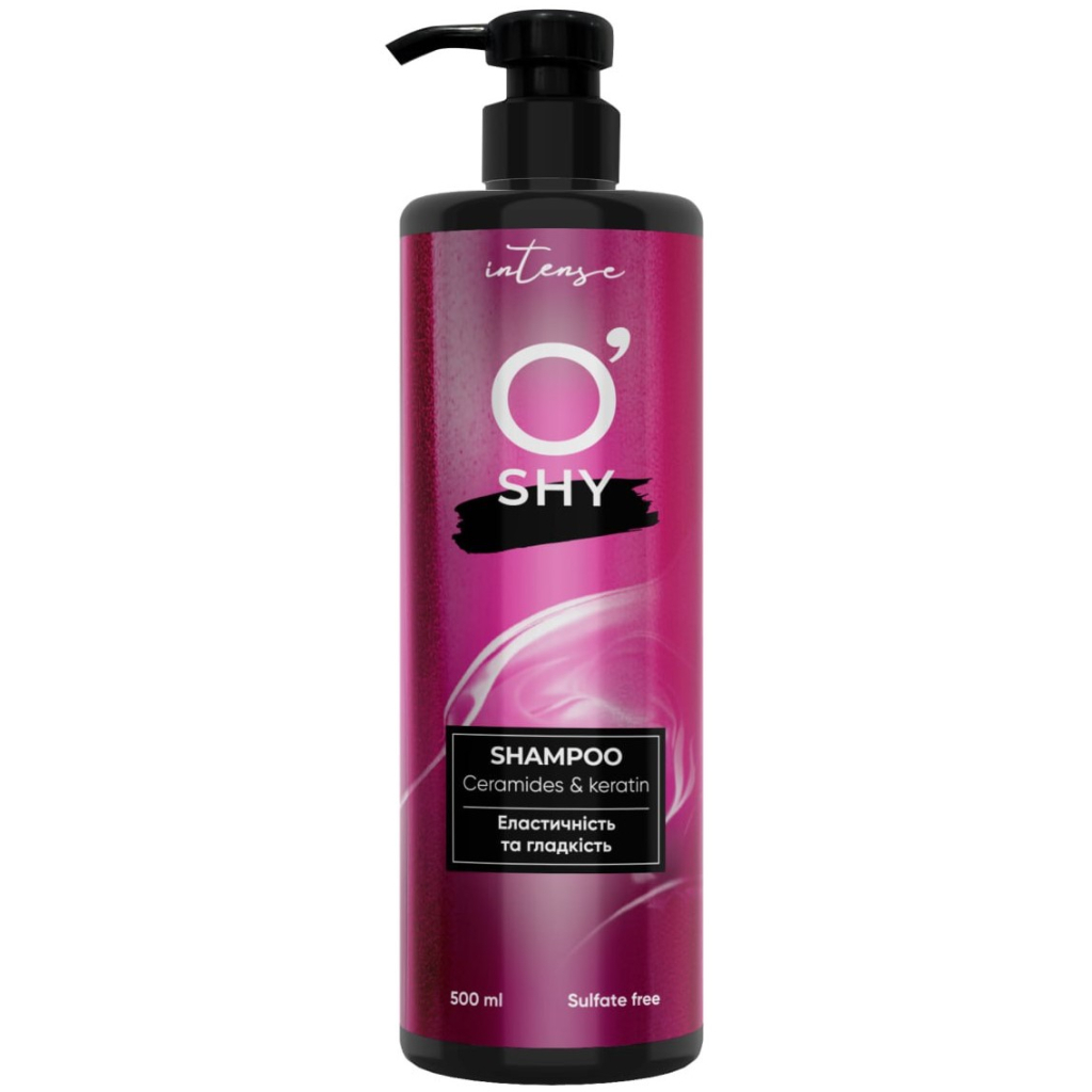 Шампунь O'Shy Intense Ceramides & Keratin Еластичність та гладкість 500 мл (4820263232965)