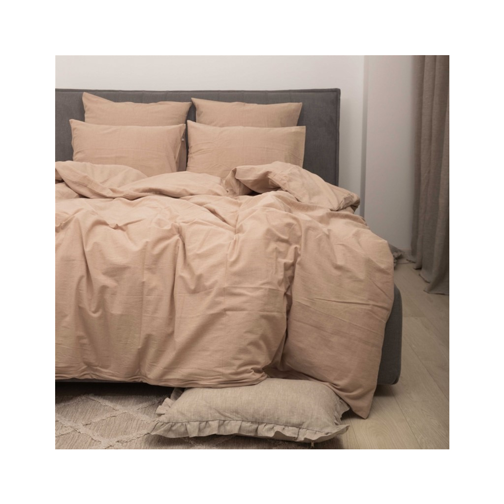Постільна білизна MirSon Cream beige Варена бавовна 200х220 (2200007885329)