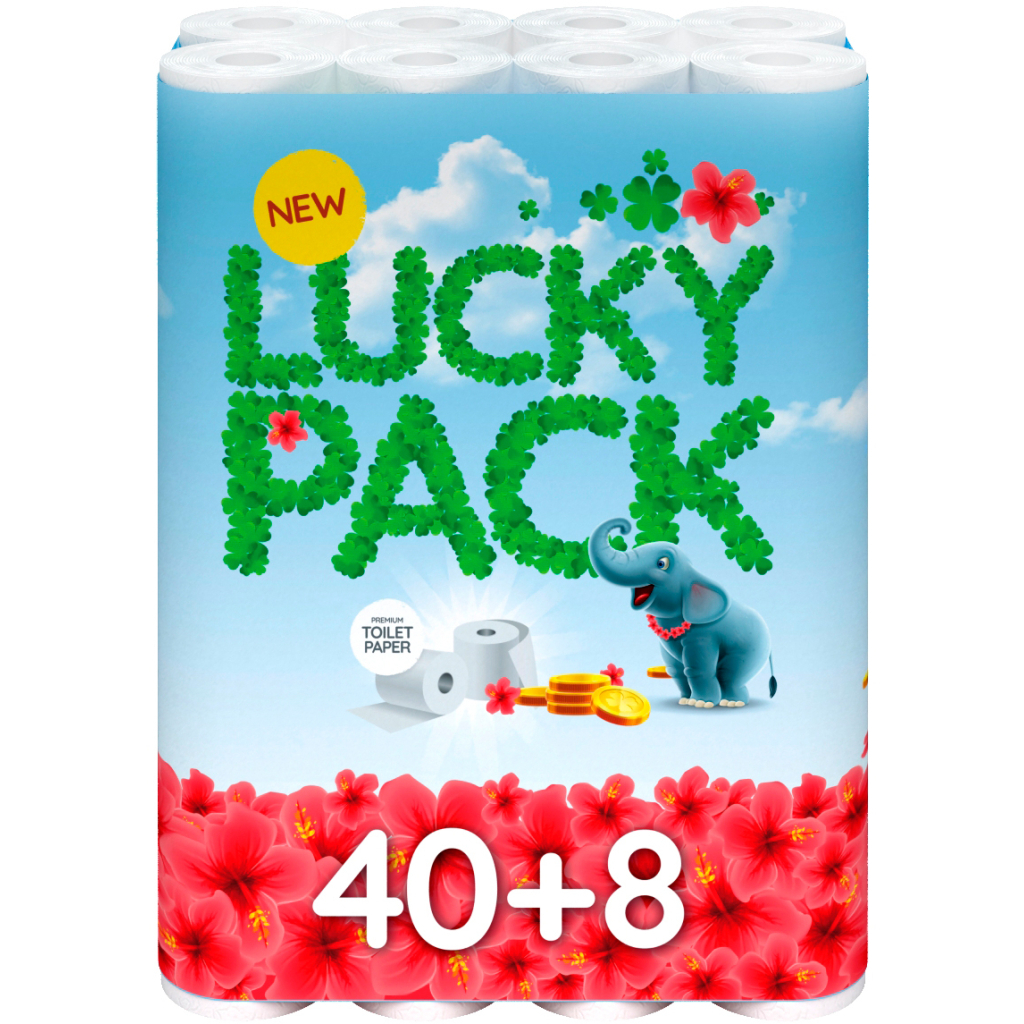 Туалетний папір Ruta Lucky Pack 2 шари 48 рулонів (8595027101424)